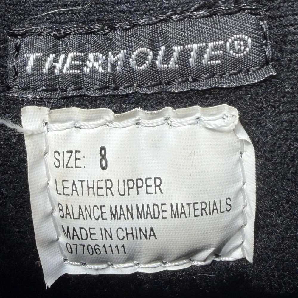 Polaris Thermolite Brown Black Leather Zip Front Winter Boots Womens 8W